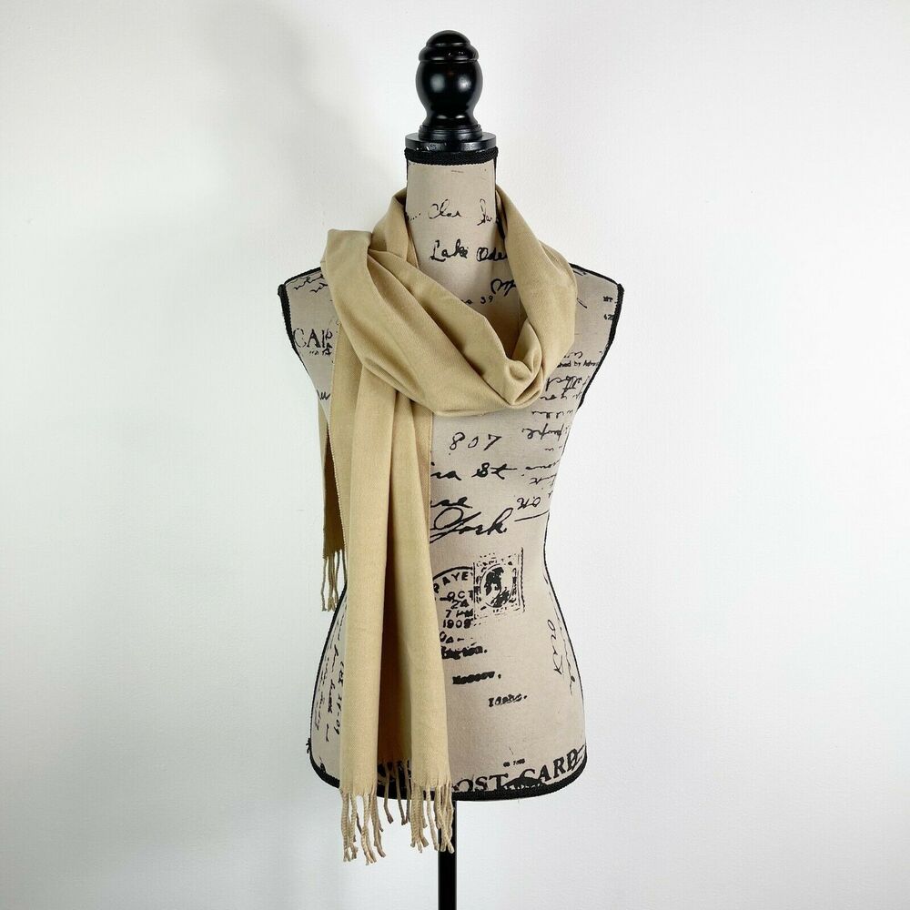 Stewart of Scotland NWT Tan Fringe Scarf Size OS
